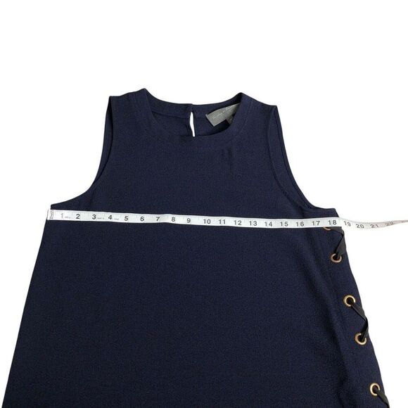 Anthropologie Sunday In Brooklyn Dress Womens Medium Navy Blue Crepe Corset Side - Picture 13 of 14